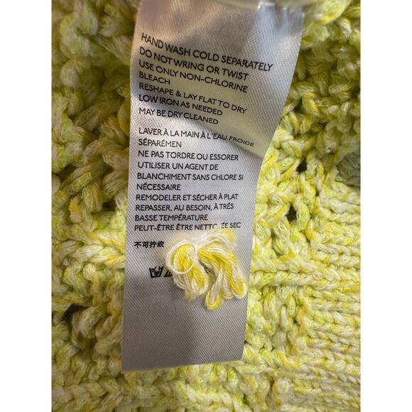 Anthropologie Serenity Loose Knit Lemon Neon Yellow Open Cardigan XS/S - Picture 8 of 8